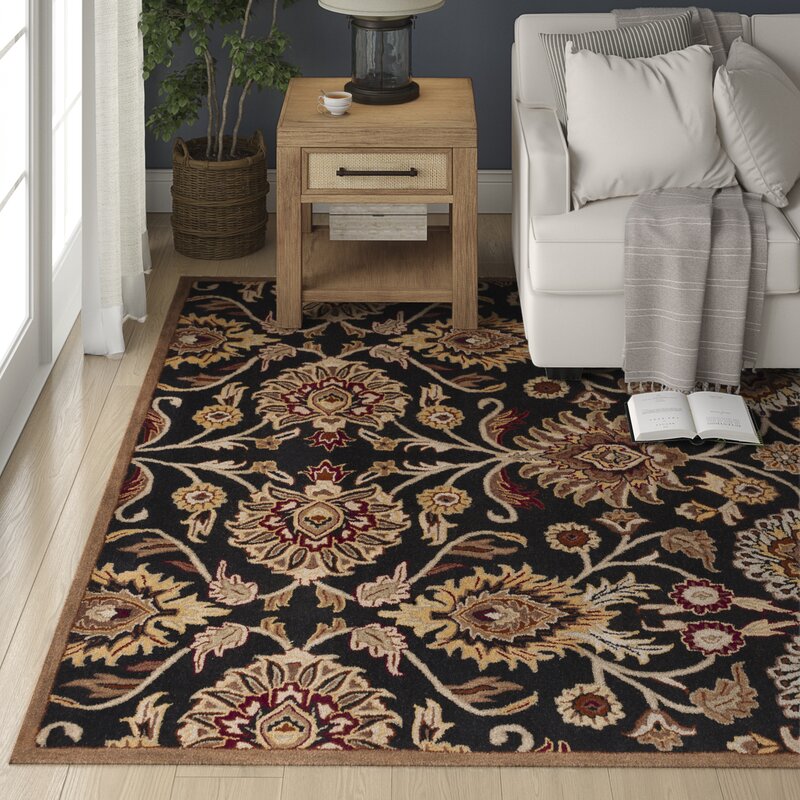 Birch Lane™ Heritage Phoebe HandTufted Wool Black/Camel Area Rug